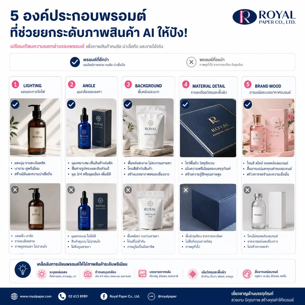 วิธีเขียน Prompt สร้างภาพสินค้าด้วย ChatGPT Image 2 3 ใช้ GPT-Image-2 สร้างภาพสินค้าใน ChatGPT - 3. รูปประกอบหัวข้อ: ตัวอย่าง prompt ที่ช่วยให้ภาพสินค้าดูดีขึ้น