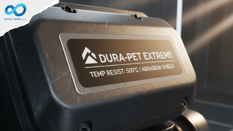 สติ๊กเกอร์ PET สีเงินด้านทนความร้อนสูงติดบนเครื่องจักร วิธีเลือกวัสดุสติ๊กเกอร์สำหรับงานอุตสาหกรรม