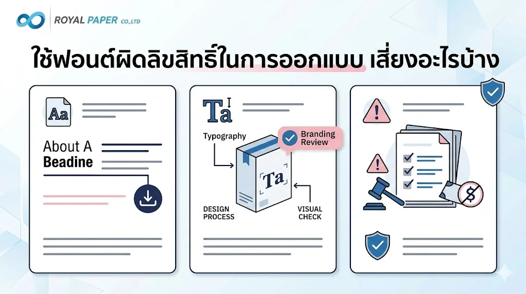 ภาพประกอบบทความ ใช้ฟอนต์ผิดลิขสิทธิ์ในการออกแบบ เสี่ยงอะไรบ้าง